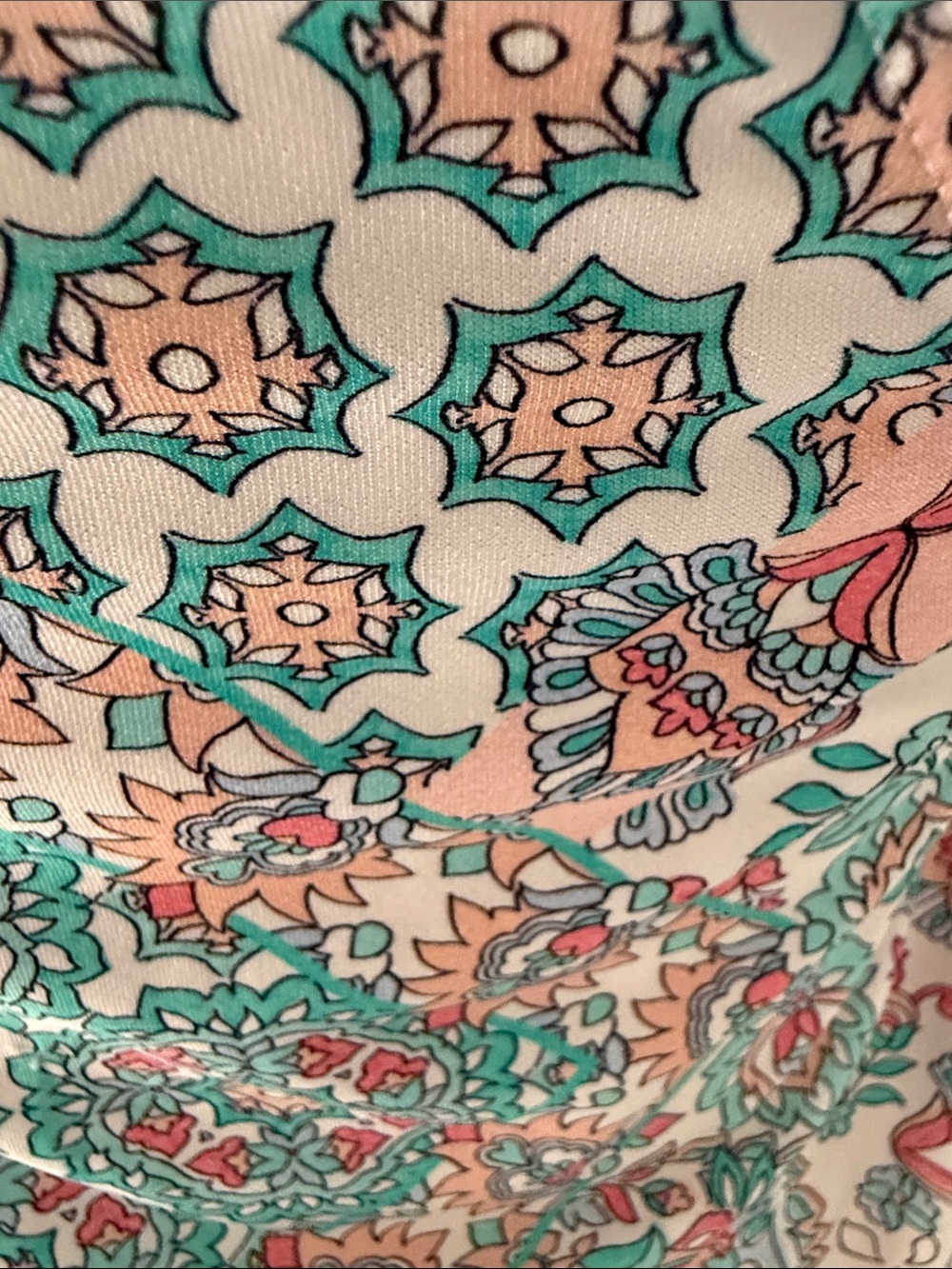 Coco Reef Floral Print Swimsuit cover-up in Mint & Coral - Picture 3 of 4